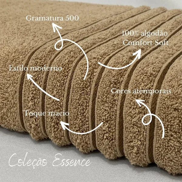 Toalha de Rosto Essence 100% Algodão Felpudo Gramatura 500
