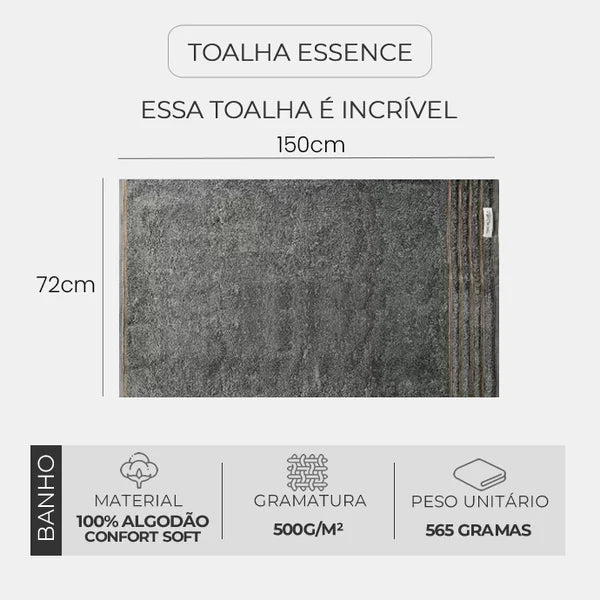 Jogo de Toalha Essence 5 Peças de Algodão Premium Padrão Hotel
