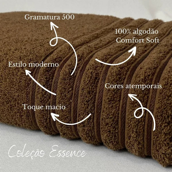 Jogo de Toalha Essence 5 Peças de Algodão Premium Padrão Hotel