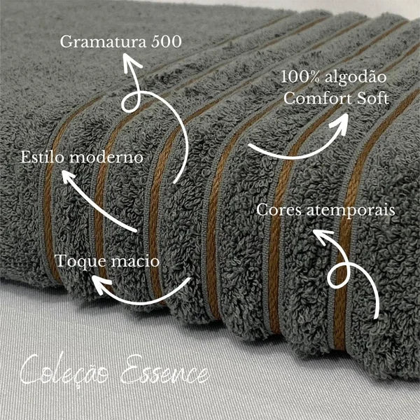 Toalha de Rosto Essence 100% Algodão Felpudo Gramatura 500